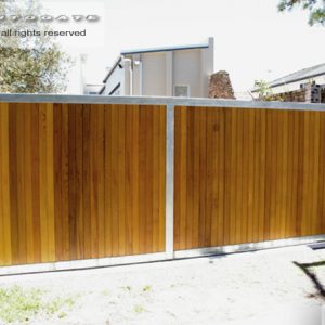 timber and steel sliding gate